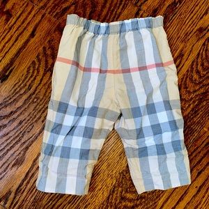 Reversible Burberry pants- 3 mo. Like new! Smoke free home